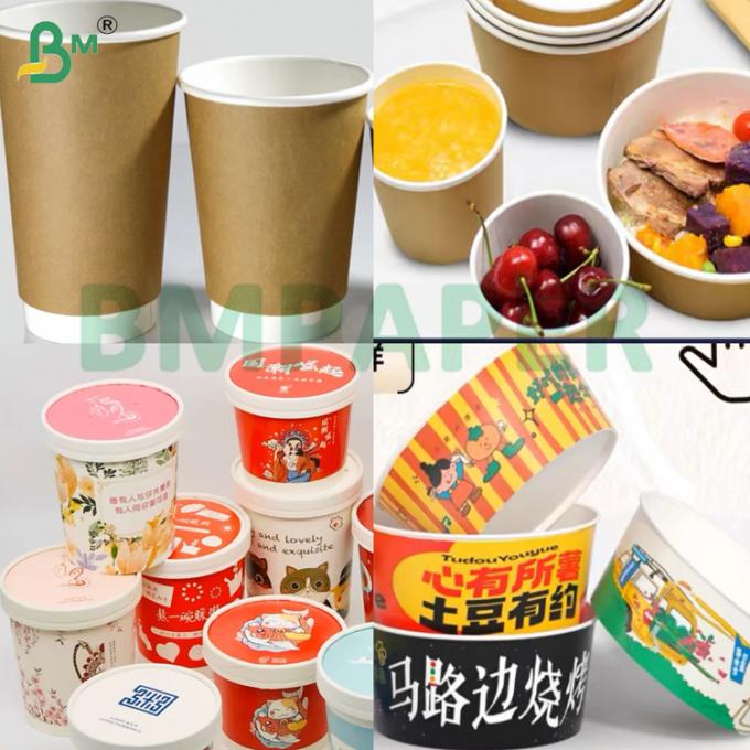 210g 220g High Strength Flexibility White Extensible Cup Paper For Coffee Cup Paper Bowl