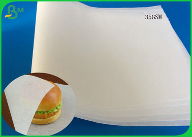 35GSM perfezionano carta bianca dell'hamburger di MF della resistenza ad alta temperatura e della prova petrolio- per lo spostamento di KFC