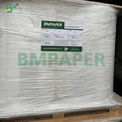 24g 28g White Straw Wrappers Paper Rolls 27mm Larghezza 6000m Lunghezza