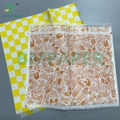 30gm 40gm carta da imballaggio per hamburger per snack alimentari sacchetti di cera rivestiti di olio impermeabile