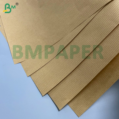 60gm Brown Striped Kraft Gift Wrap Finitura lucida unilaterale Durabilità superiore Alta resistenza