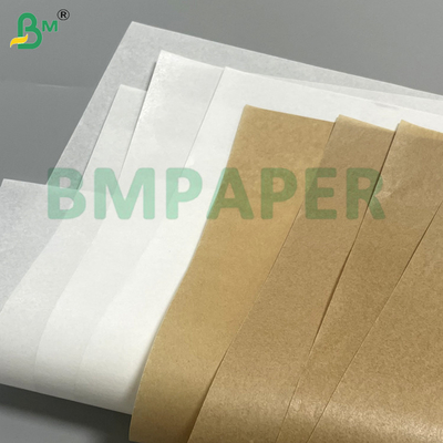 40g 45g 50g Carta da forno bianca e marrone impermeabile e resistente all'umidità con rivestimento in silicone su entrambi i lati per alimenti, adatta al microonde