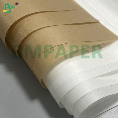 40g 45g 50g Carta da forno bianca e marrone impermeabile e resistente all'umidità con rivestimento in silicone su entrambi i lati per alimenti, adatta al microonde