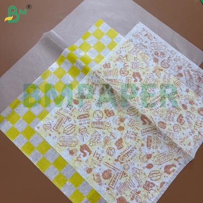 30g 33g Carta bianca per alimenti mono-lato, patinata con cera, per avvolgere hamburger