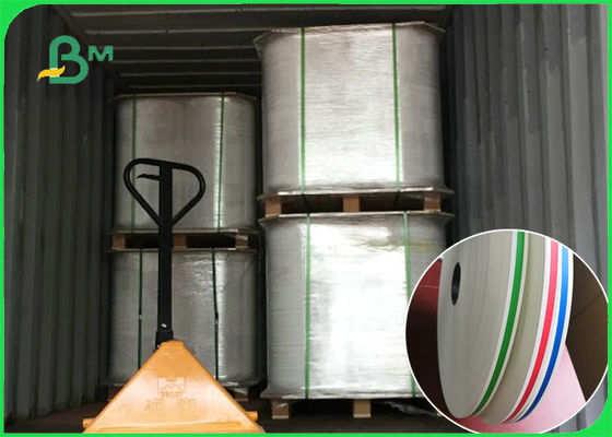 Cannucce di carta gialle biodegradabili per feste con strisce colorate