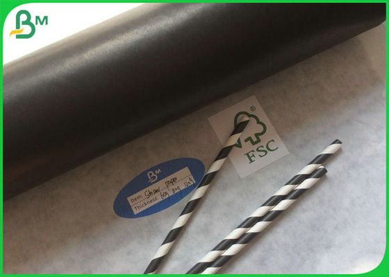 60gsm FSC e rotolo nero stampabile della carta del commestibile della paglia del certificato di FDA per il tè del latte o del caffè