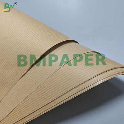 60gsm Brown Striped Kraft Wrapping Paper High Tensile Strength 50cm x 125m