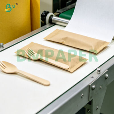 Carta da imballaggio per posate Kraft sicura per alimenti da 30-80 g per stoviglie da asporto del ristorante