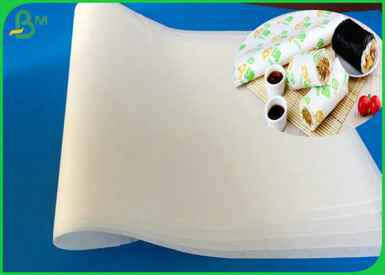 rotolo bianco amichevole biodegradabile ed eco- di 35gsm di MG dell'hamburger del commestibile della carta per lo spostamento panino e dei sushi